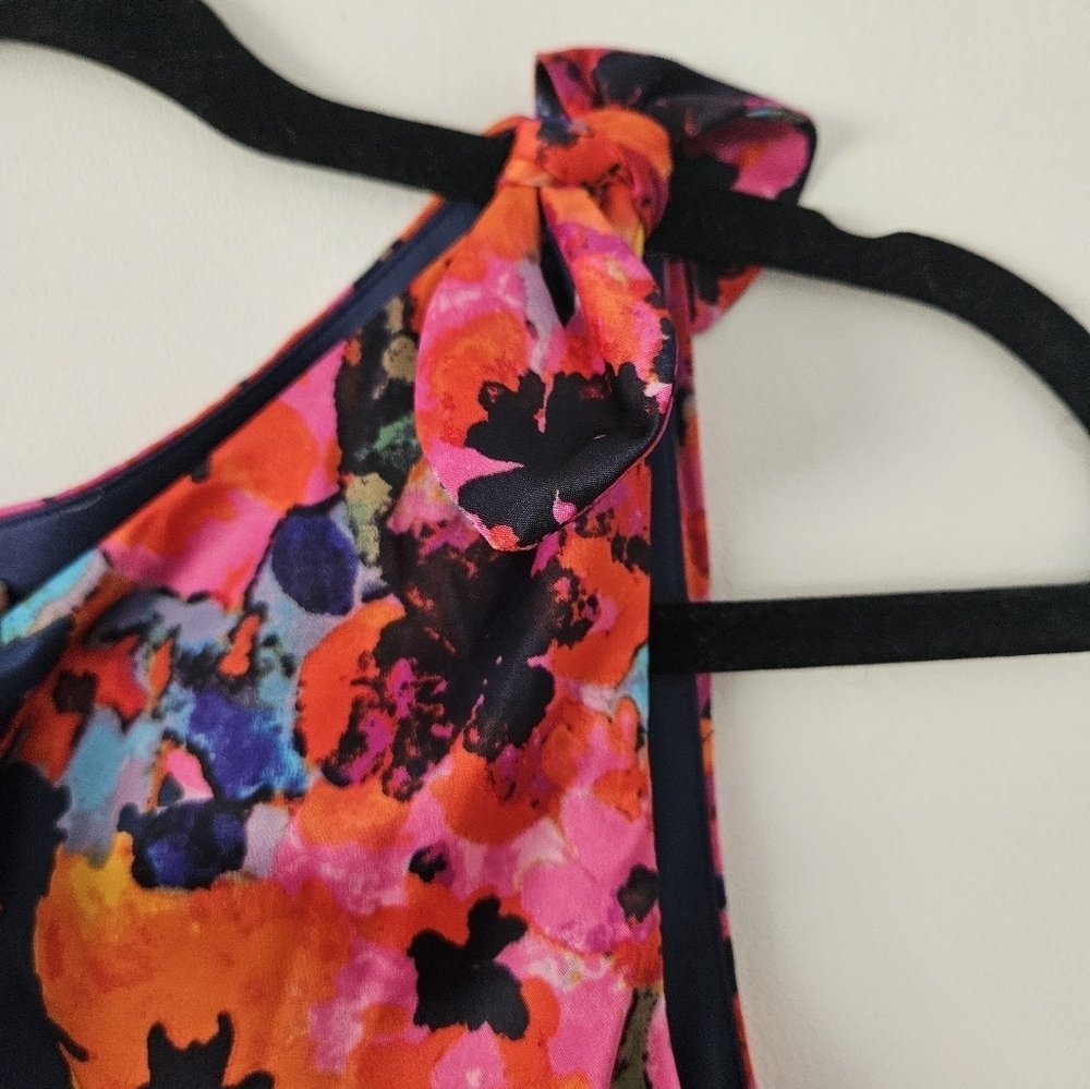 Evan Picone Pink and Orange Ruched Sheath Dress - Picture 3 of 5